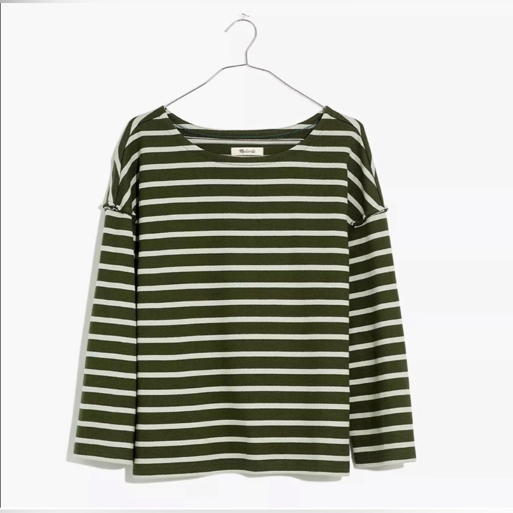 Madewell Luxe Long-Sleeve Tee in Casler Stripe Size Small NWT